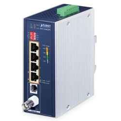 IVC-234GPT Industrial 4-Port 10/100/1000T 802.3bt PoE+ to VDSL2 Ethernet Extender