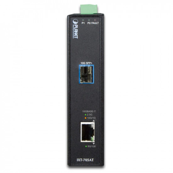 IXT-705AT Industrial 10G/5G/2.5G/1G/100M Copper to 10GBASE-X SFP+ Media Converter IXT-705AT Industrial 10G/5G/2.5G/1G/100M Copper to 10GBASE-X SFP+ Media Converter